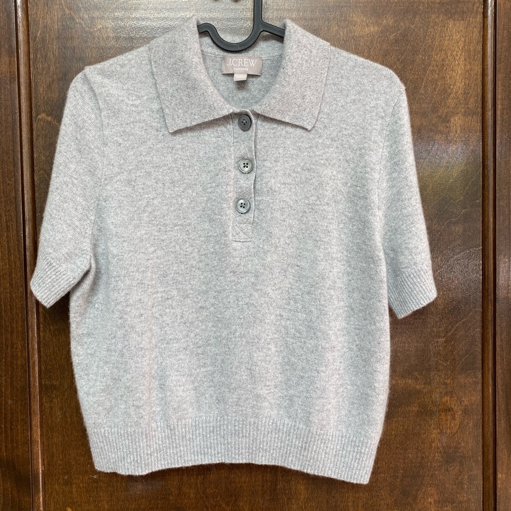 Cashmere Cropped Sweater Polo